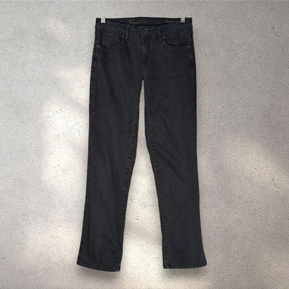 Natural Reflections Straight Leg Jeans Women's 6 Black Fleece Lined Cabincore